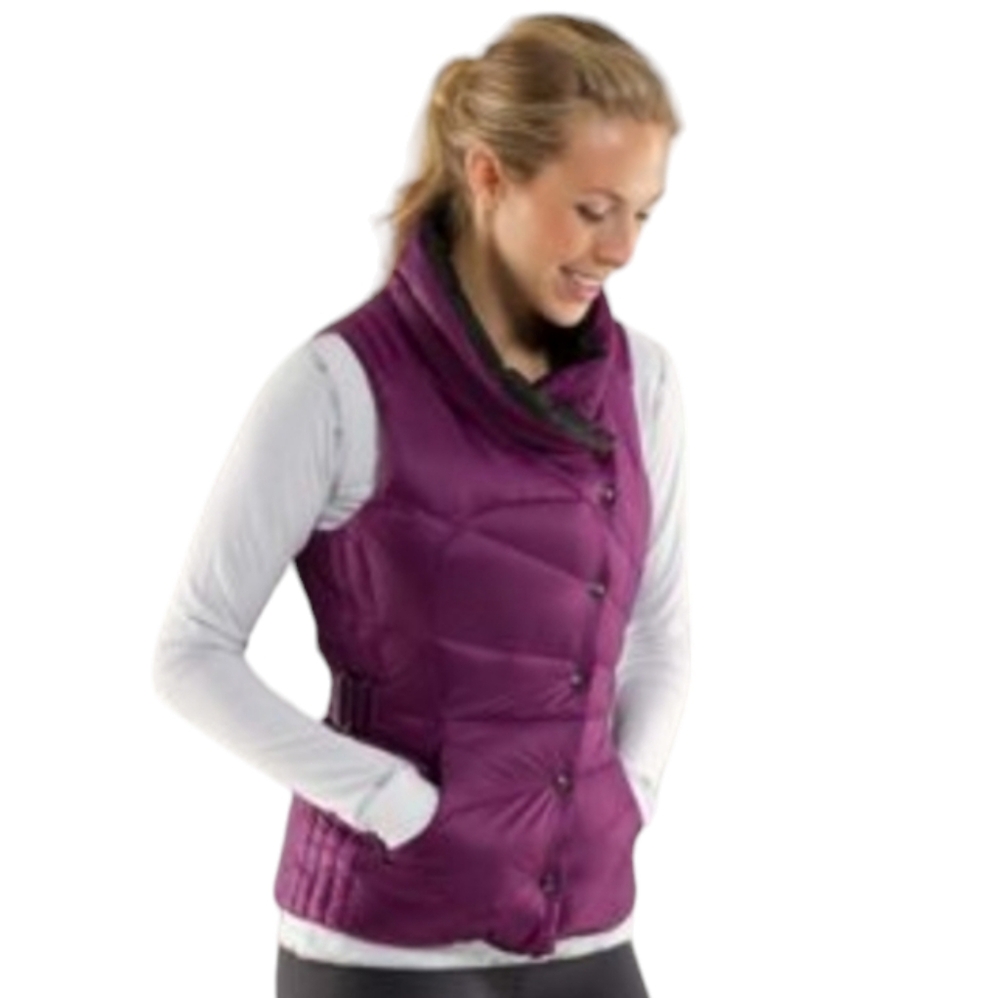 Lululemon Women's Get Down Puffer Vest Purple Black Reversible Size 4 XS / Small